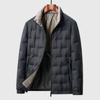 Alex  - Men's Reversible Down Puffer Jacket with Stand Collar