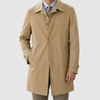 Benedict - Men's Pointed-Collar Knee-Length Trench Coat