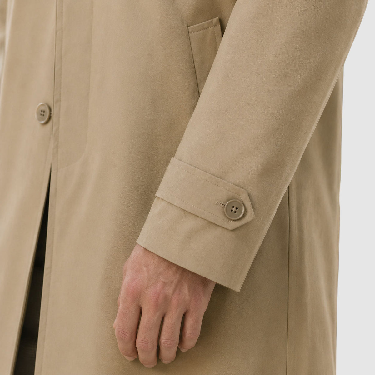 Benedict - Men's Pointed-Collar Knee-Length Trench Coat