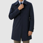 Benedict - Men's Pointed-Collar Knee-Length Trench Coat