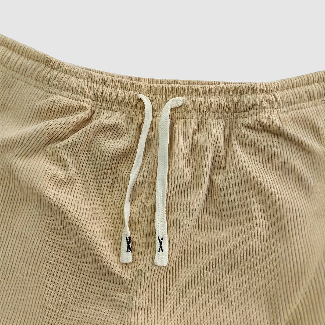 Caleb - Men's Corduroy Drawstring Trousers with Ribbed Texture