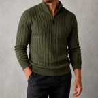 Cliff - Men's Cable Half-Zip Slim Fit Sweater