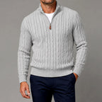 Cliff - Men's Cable Half-Zip Slim Fit Sweater