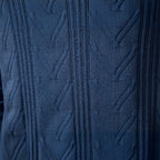 Cory - Men's Textured Knit V-Neck Collared Sweater