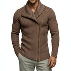 Darrel - Men's Asymmetric Zip Shawl Neck Cardigan