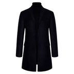 Darryl - Men's Single Breasted Long Wool Blend Coat