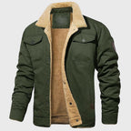 Dilan - Men's Sherpa-Collar Bomber Jacket with Chest Pockets