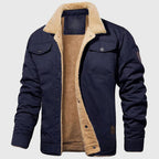 Dilan - Men's Sherpa-Collar Bomber Jacket with Chest Pockets