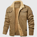 Dilan - Men's Sherpa-Collar Bomber Jacket with Chest Pockets