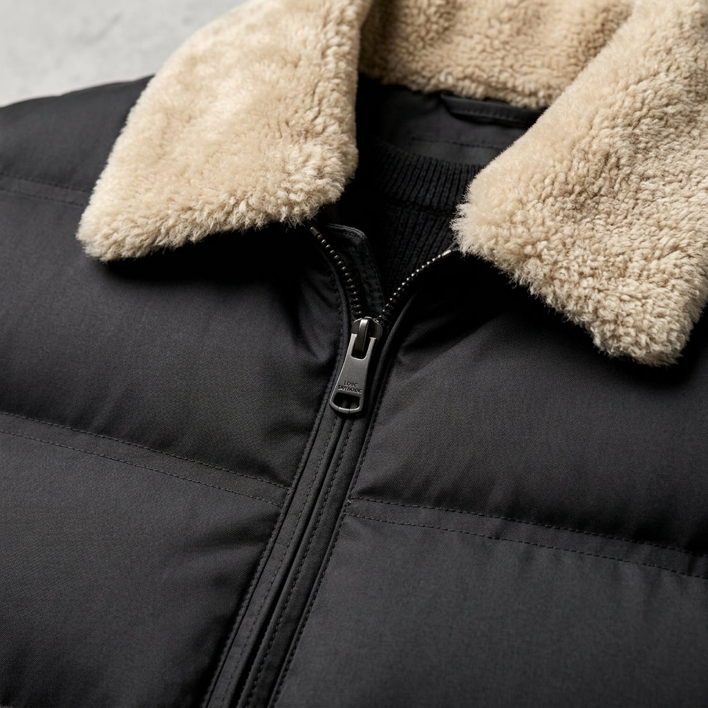Ethan - Men’s Cotton Padded Full-Zip Bomber Puffer Jacket