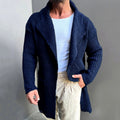 Evan - Men's Ribbed Open-Front Shawl Neck Cardigan