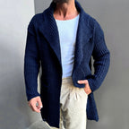 Evan - Men's Ribbed Open-Front Shawl Neck Cardigan