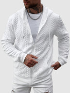 Garrison - Men's Quilted Cable-Knit Zip Hoodie