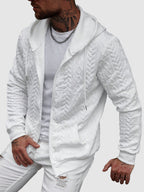 Garrison - Men's Quilted Cable-Knit Zip Hoodie