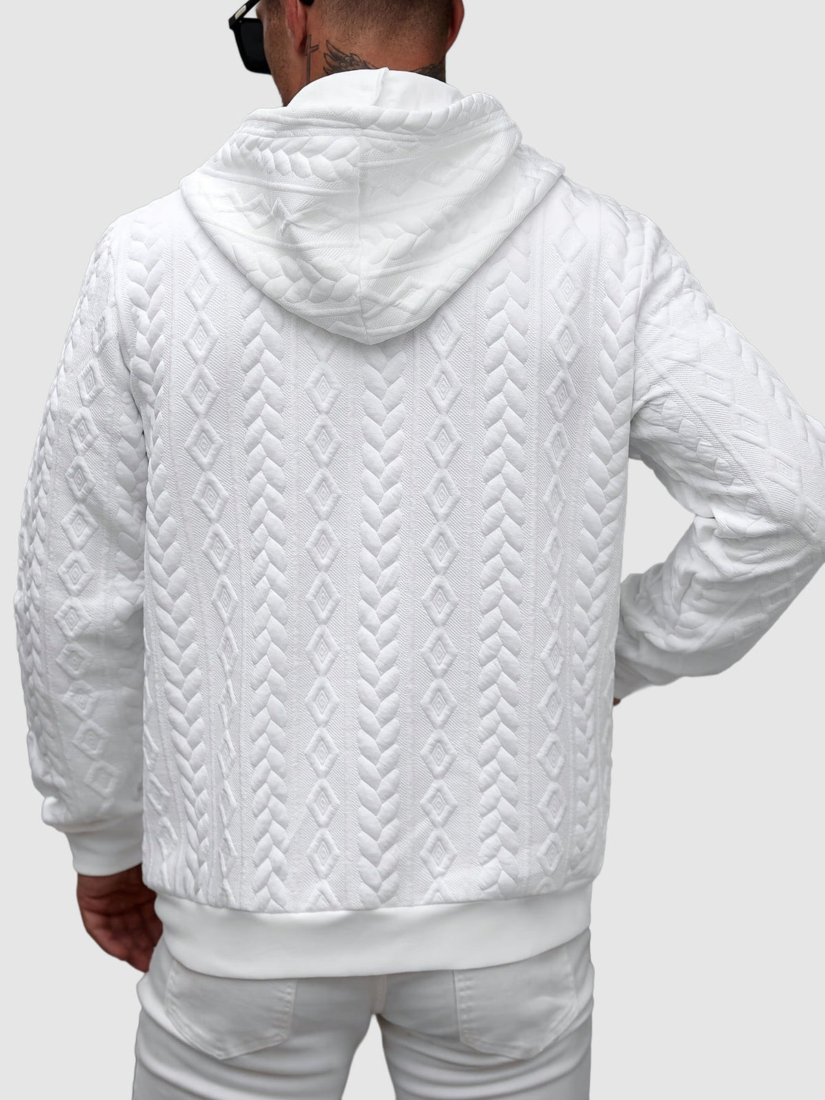 Garrison - Men's Quilted Cable-Knit Zip Hoodie