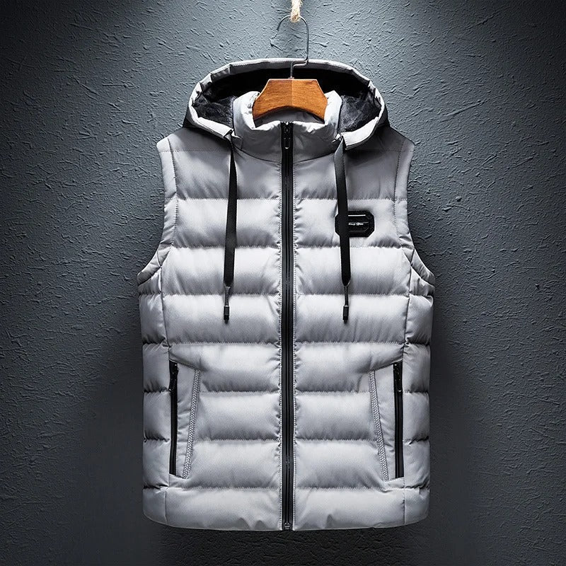 Harrison - Ezra - Men's Hooded Puffer Vest with Zip Front