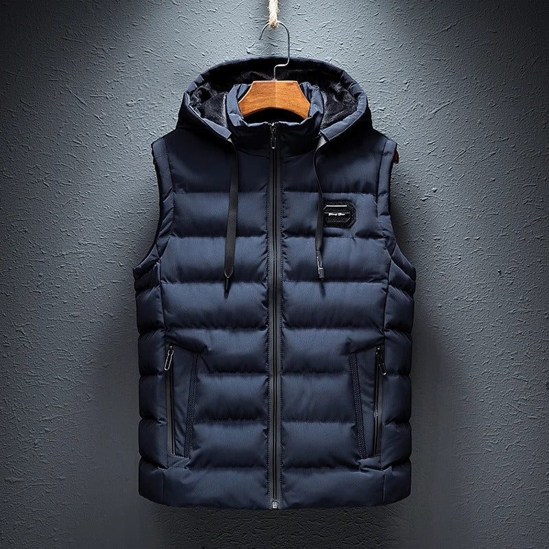 Harrison - Ezra - Men's Hooded Puffer Vest with Zip Front