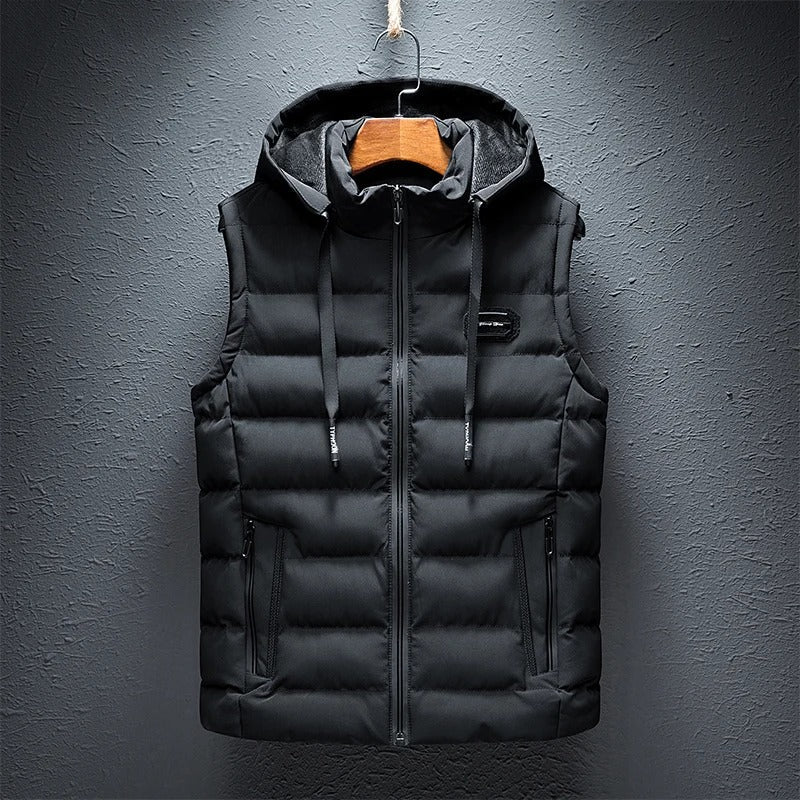 Harrison - Ezra - Men's Hooded Puffer Vest with Zip Front