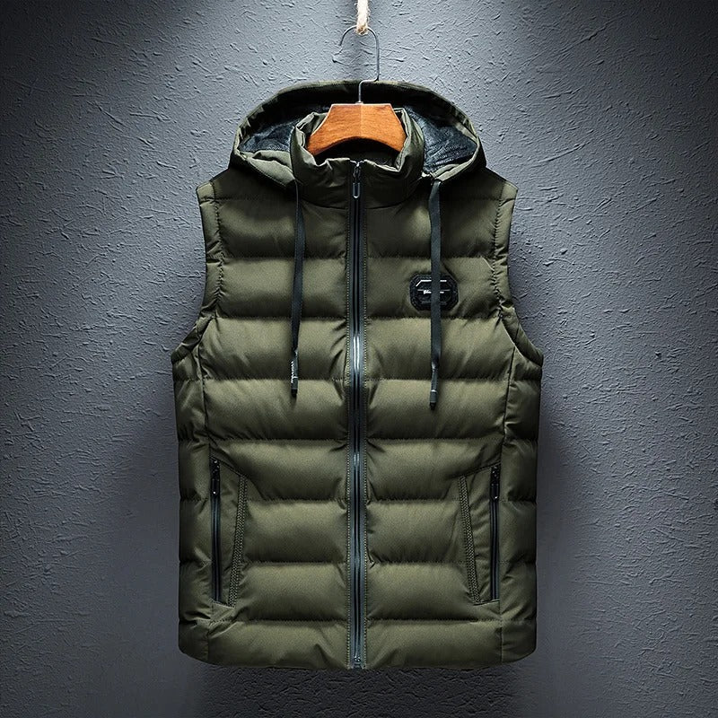 Harrison - Ezra - Men's Hooded Puffer Vest with Zip Front