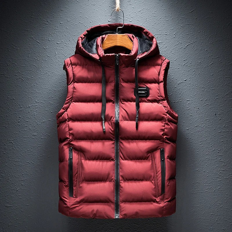 Harrison - Ezra - Men's Hooded Puffer Vest with Zip Front