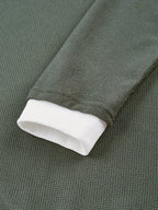 Jasper - Men's Layered-Look V-Neck Sweater with Contrast Collar