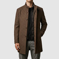 Kayden - Men's Stand-Collar Layered Wool-Blend Overcoat