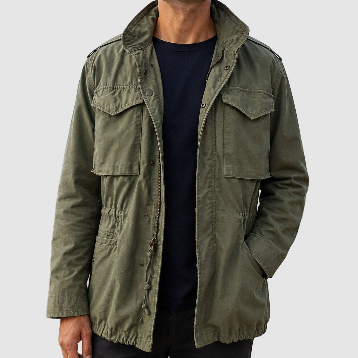 Kevin - Men's Stand-Collar Drawcord Field Jacket