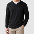 Reid - Men's Raglan Long-Sleeve Notch-Neck Sweater