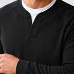 Reid - Men's Raglan Long-Sleeve Notch-Neck Sweater