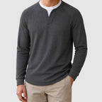 Reid - Men's Raglan Long-Sleeve Notch-Neck Sweater