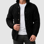 Royce - Men's Button-Front Shawl-Collar Cable Cardigan