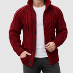 Royce - Men's Button-Front Shawl-Collar Cable Cardigan