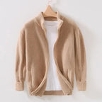 Theo - Men's Open-Front Knit Cardigan with Ribbed Cuffs