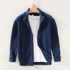 Theo - Men's Open-Front Knit Cardigan with Ribbed Cuffs
