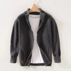 Theo - Men's Open-Front Knit Cardigan with Ribbed Cuffs