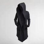 Adrian - Men's Patch-Pocket Hooded Cardigan with Open Front