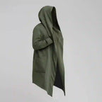 Adrian - Men's Patch-Pocket Hooded Cardigan with Open Front