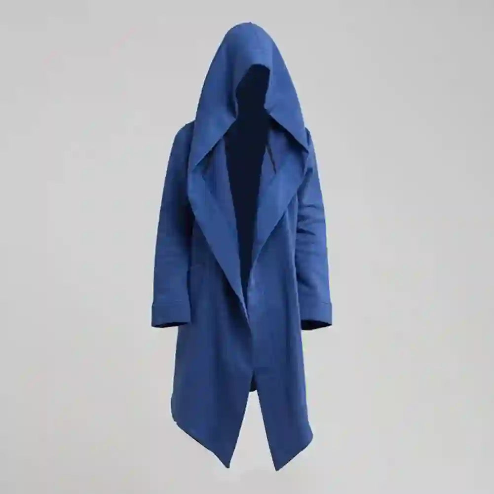 Adrian - Men's Patch-Pocket Hooded Cardigan with Open Front