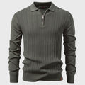 Aiden - Men's Half-Zip Openwork Knit Polo
