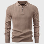 Aiden - Men's Half-Zip Openwork Knit Polo