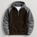 Aldrine - Men's Oversized Waffle-Knit Half-Zip Hoodie