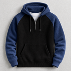 Aldrine - Men's Oversized Waffle-Knit Half-Zip Hoodie