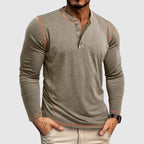 Alejandro - Men's Henley Shirt with Contrast Topstitching