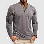 Alejandro - Men's Henley Shirt with Contrast Topstitching