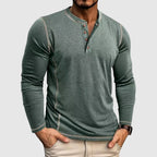 Alejandro - Men's Henley Shirt with Contrast Topstitching