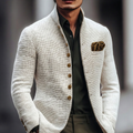 Alisander - Men's Waffle-Knit Single-Breasted Cardigan