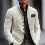 Alisander - Men's Waffle-Knit Single-Breasted Cardigan