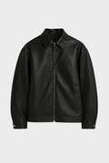 Alistair - Men's Collared Leather Jacket with Front Zip