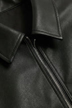 Alistair - Men's Collared Leather Jacket with Front Zip