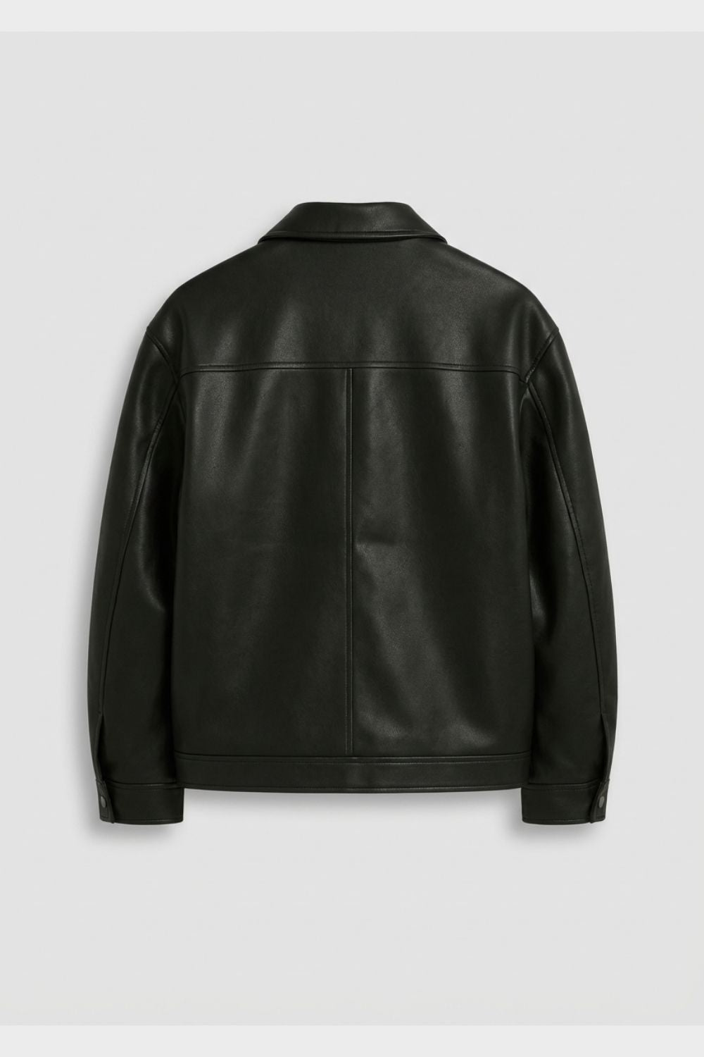 Alistair - Men's Collared Leather Jacket with Front Zip